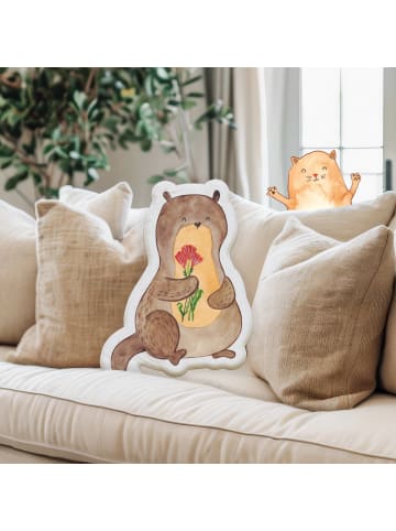 Mr. & Mrs. Panda kissen tier Otter Blumenstrauß ohne Spruch in Weiß