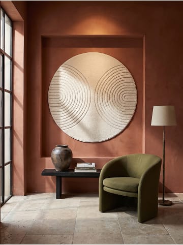 KADIMA DESIGN Teppich rund Geometrisch pflegeleicht Wohnzimmer Schlafzimmer Flur in Creme