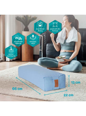 DoYourFitness Yoga-Bolster Paravati gefüllt Dinkelspelz lavendel eckig Blau