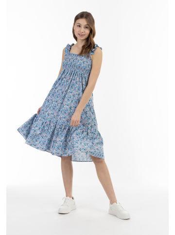 myMo Damen Midikleid in Blau Mehrfarbig