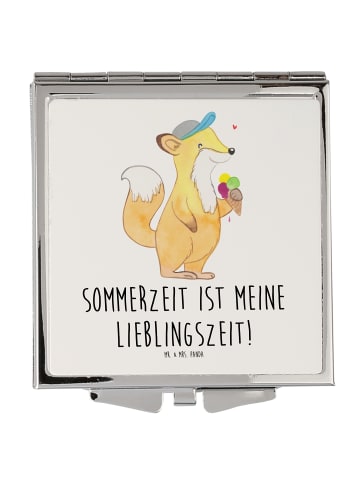 Mr. & Mrs. Panda Kosmetikspiegel Sommer Freude mit Spruch in Weiß