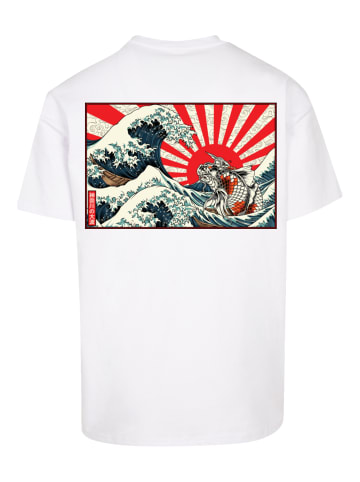 F4NT4STIC Heavy Oversize T-Shirt Kanagawa Welle Japan in weiß