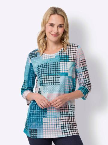 Sieh an! 3/4-Arm-Shirt in türkis-rosenquarz-bedruckt