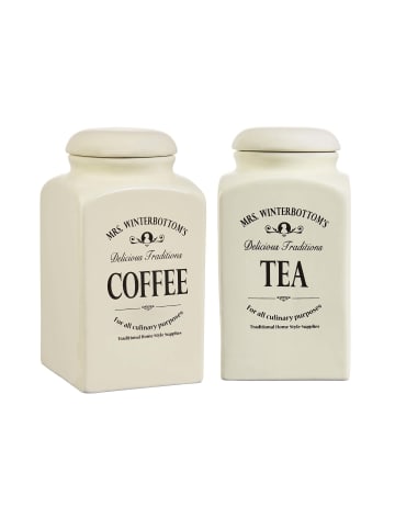 Butlers Kaffee- und Teedose Set 1,3 l MRS. WINTERBOTTOM'S in Creme