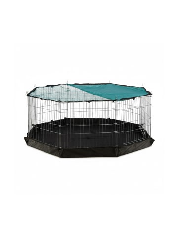 relaxdays Freilaufgehege in Silber - (B)150 x (H)60 x (T)150 cm