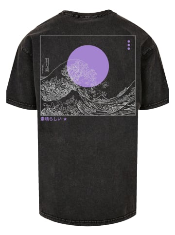 F4NT4STIC Oversize T-Shirt Kanagawa Welle in schwarz