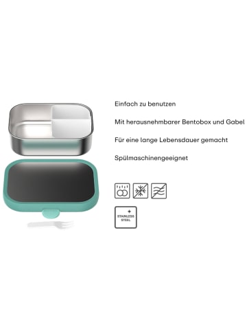 Mepal Edelstahl-Brotdose mit Gabel Campus 18 x 13 cm in Cool Mint