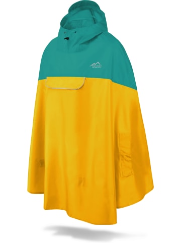 Normani Outdoor Sports Unisex Regenponcho wasserdicht Cherrapunji in Petrol/Gelb