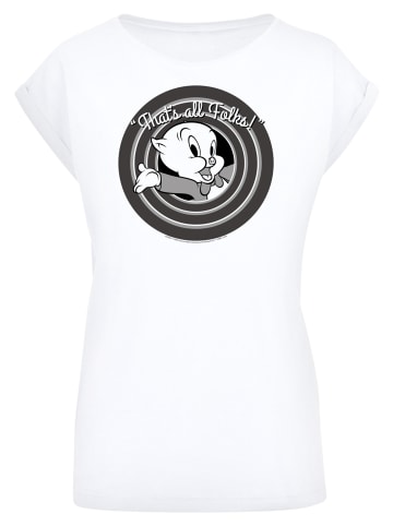F4NT4STIC T-Shirt Looney Tunes Porky Pig Thats All Folks in weiß