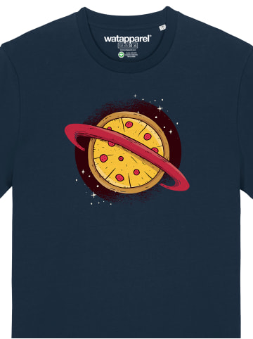 wat? Apparel T-Shirt Pizza Planet in Dunkelblau