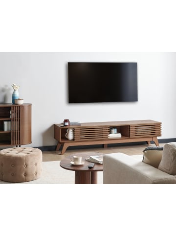 Beliani TV-Möbel TOLEDO  in Braun - (W) 180 x (H) 44 x (L) 40 cm