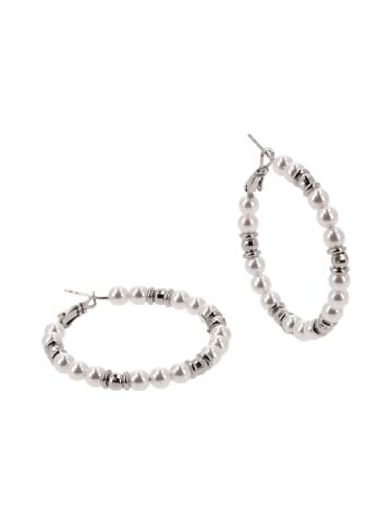usha FESTIVAL Women Hoop Earrings in Silver White