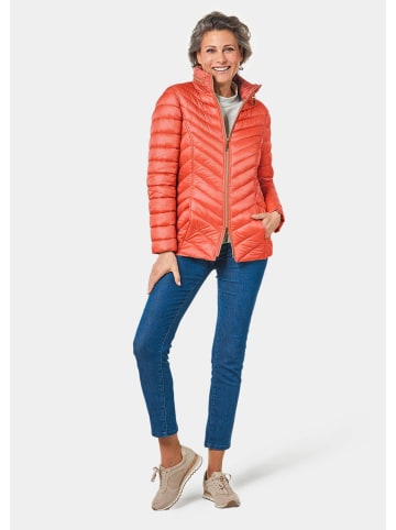 GOLDNER Kurzgröße:  Steppjacke Leichte Steppjacke mit Kapuze in terrakotta