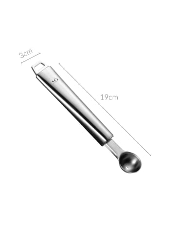 Secret de Gourmet Löffel zum Aushöhlen von Obst und Gemüse in Silbern, (B) 3 x (H) 3 x (L) 19 cm