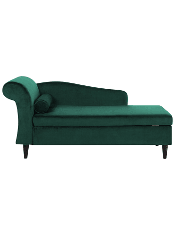 Beliani Chaiselongue LUIRO in Grün/Braun - (W) 160 x (H) 77 x (L) 70 cm