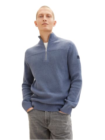 Tom Tailor Pullover STRUCTUERED TROYER in Blau