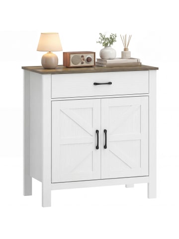 HOMCOM Sideboard-77L x 39,3B x 81,5H cm-Weiß