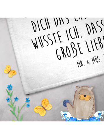 Mr. & Mrs. Panda Gästehandtücher Faultier Kind mit Spruch in Weiß