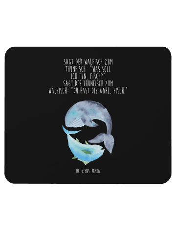 Mr. & Mrs. Panda Mousepad Walfisch Thunfisch mit Spruch in Schwarz