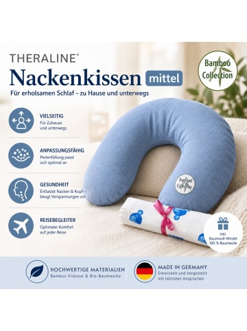 Kinderhaus Blaubär Nackenkissen mittel TOP in Melange Blau-Grau