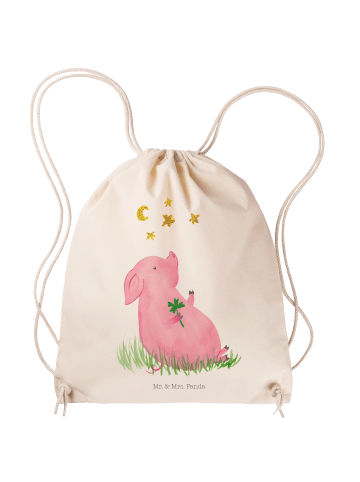 Mr. & Mrs. Panda gymnastiktasche Schwein Glück ohne Spruch in Creme