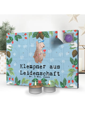 Mr. & Mrs. Panda Adventskalender Klempner Leidenschaft mit Spruch in Eisblau