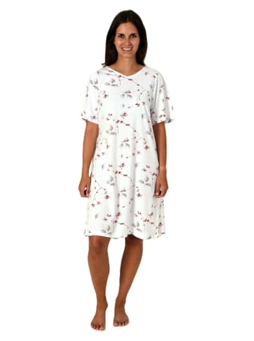 NORMANN Pflegenachthemd kurzarm mit Bindeverschluss - 86481 in rosa