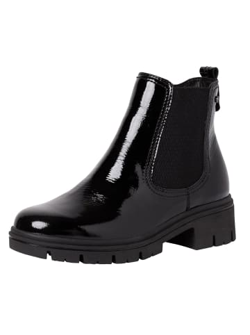 Tamaris COMFORT Chelsea Boot in BLACK PAT.