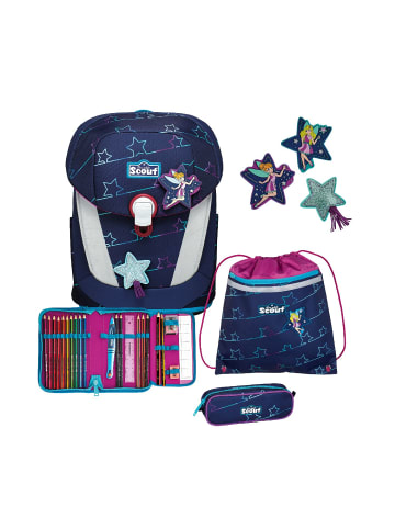 Scout Sunny II Schulranzen-Set 4-tlg. Lightweight Blue Star 2023 in blau