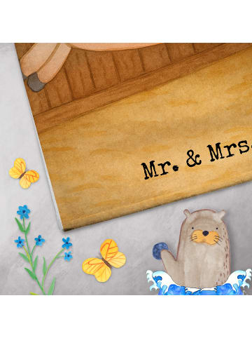 Mr. & Mrs. Panda Handtuch Pferd Springen Design mit Spruch in Weiß