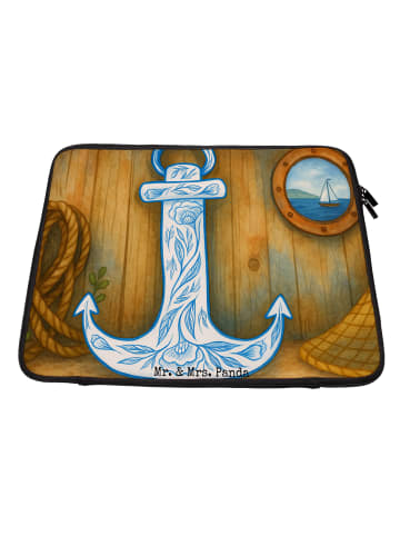 Mr. & Mrs. Panda Laptop Bag Anker Blau Design ohne Spruch in Weiß
