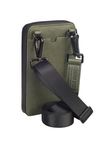 Leonhard Heyden Den Haag Handytasche Leder 11 cm oliv
