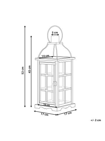 Beliani Laterne CLARA in Schwarz - (W) 17 x (H) 52 x (L) 17 cm