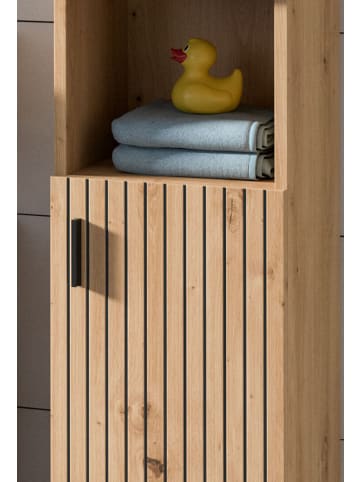 Inn.Furn Badmöbel-Set Eiche Artisan 3-teilig 105 cm, Badkombination mit Rillen
