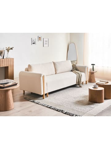 Beliani 2-Sitzer Sofa KVAM in Weiß/Braun - (W) 242 x (H) 85 x (L) 99 cm
