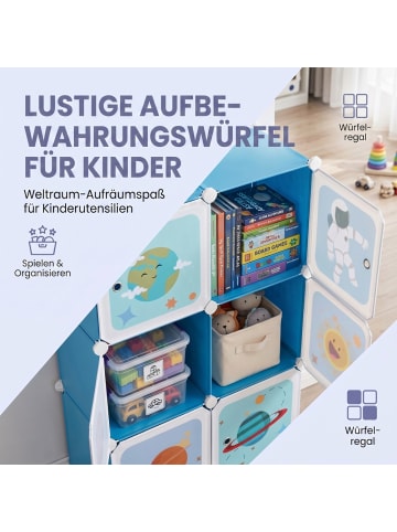 SONGMICS Kinderregal Damion in Blau - (B)31 x (H)123 x (T)123 cm