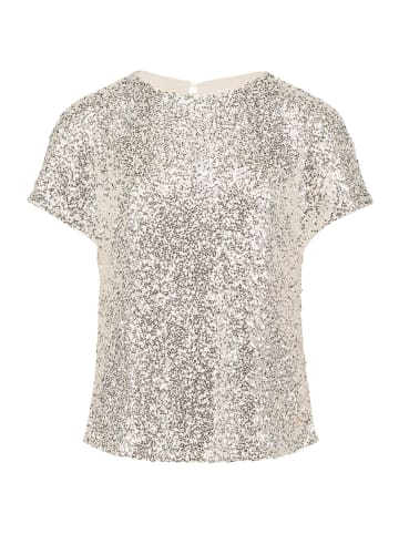 BETTY & CO Blusenshirt mit Pailletten in Cream/Silver