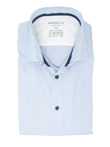 MARVELIS Body Fit Easy To Wear Hemd in Blau