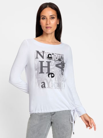 Heine Langarm-Shirt in ecru-hellgrau-bedruckt