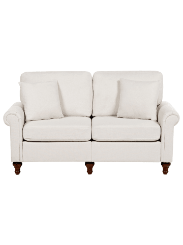 Beliani 2-Sitzer Sofa GINNERUP in Beige/Braun - (W) 154 x (H) 84 x (L) 76 cm