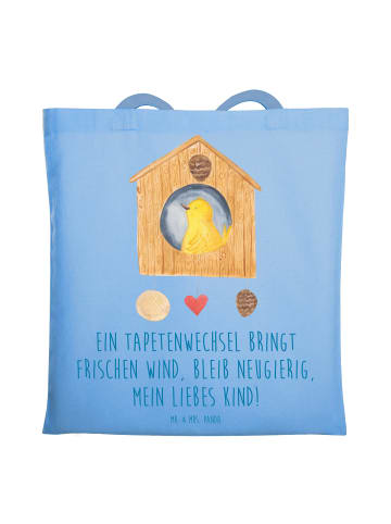 Mr. & Mrs. Panda Tote Bag Umzug neue Stadt mit Spruch in Sky Blue