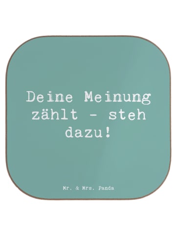 Mr. & Mrs. Panda Glas-Untersetzer Spruch Mutig zu Meinungen mit ... in Meeresbrise