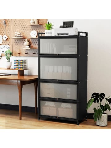 COSTWAY 5-stöckig Küchenschrank hoch in Schwarz