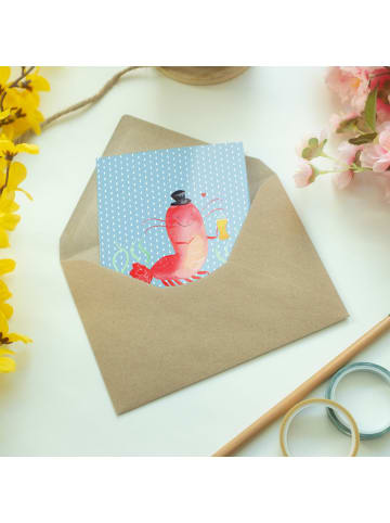 Mr. & Mrs. Panda valentinstagskarte Hummer Weizen ohne Spruch in Blau Pastell