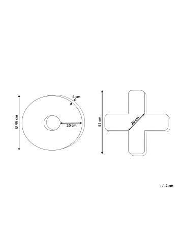 Beliani 2er-Set Dekokissen HESPERIS in Weiß