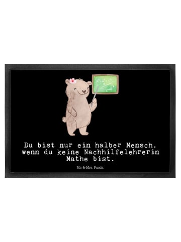 Mr. & Mrs. Panda Fußmatte Nachhilfelehrerin Mathe Herz mit Spruch in Schwarz