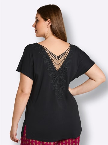 sheego Shirt in schwarz