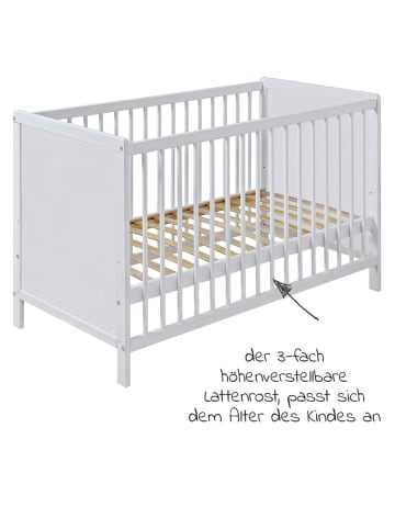 Jonka Kinderbett Sina Kiefer 60 x 120 cm - Wei in weiss