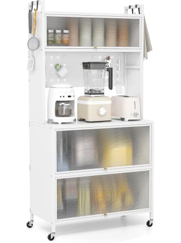 COSTWAY Küchenschrank 80 x 40 x 160 cm in Weiß