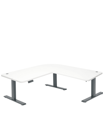 MCW Eck-Schreibtisch D40, Weiß, anthrazit-grau